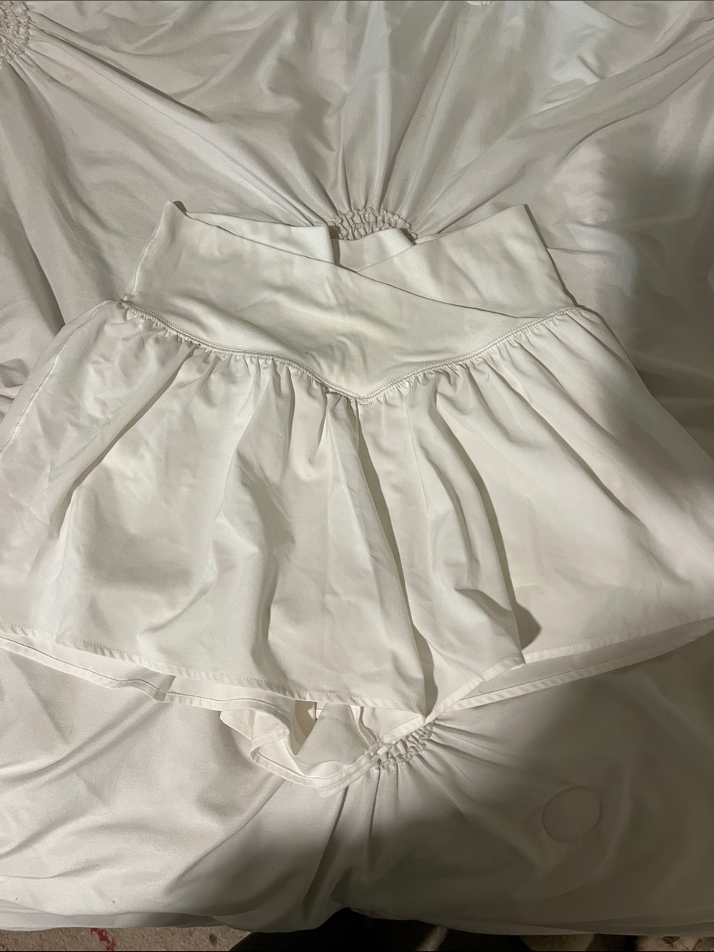 ARIE White Ruffled Mini Skirt